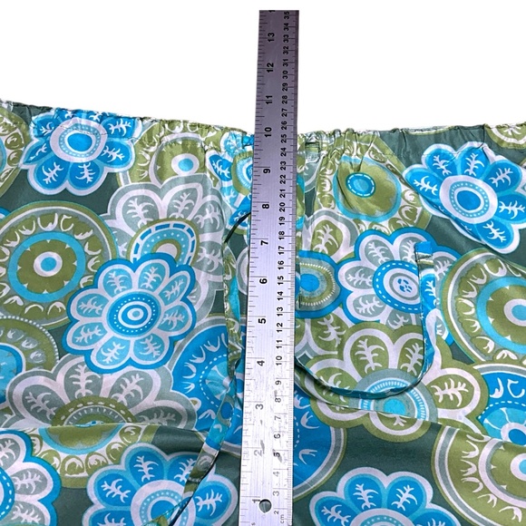 VICTORIA’S SECRET 100% Silk Blue Green Floral Print Cropped PJ / Lounge Pants L - Picture 6 of 12